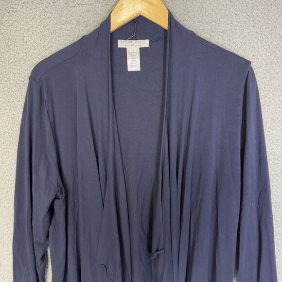 Barefoot Dreams Sweater Womens‎ L Blue Luxe Milk Jersey Cardigan Open Front - Picture 2 of 6